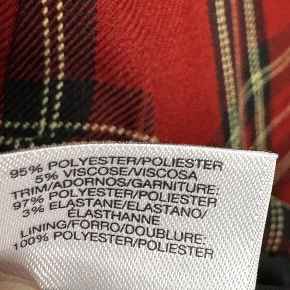 Black Label Evan-Picone Blazer Womens 8 Red Plaid Tartan One Button Jacket - Picture 7 of 8